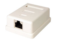 BASE SUPERFICIE 1 TOMA JACK TELEFONICO APANTALLADO 8P8C CAT5E                                                                                                                                           