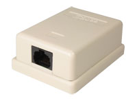BASE SUPERFICIE 1 TOMA JACK TELEFONICO 8P8C CAT5E                                                                                                                                                       