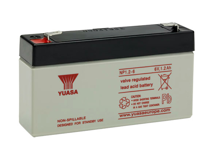 Yuasa 1,2-6 - 6 V - 1.2 Ah Lead-Acid Battery - NP1,2-6
