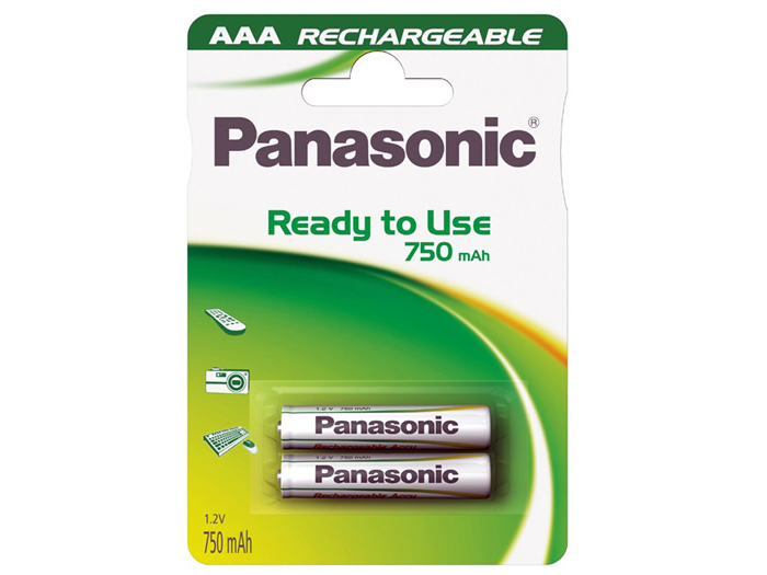 Panasonic HHR4MVE2BD - Batería NiMH 1,2 V - 750 mAh - AAA - Blister 2 Unidades