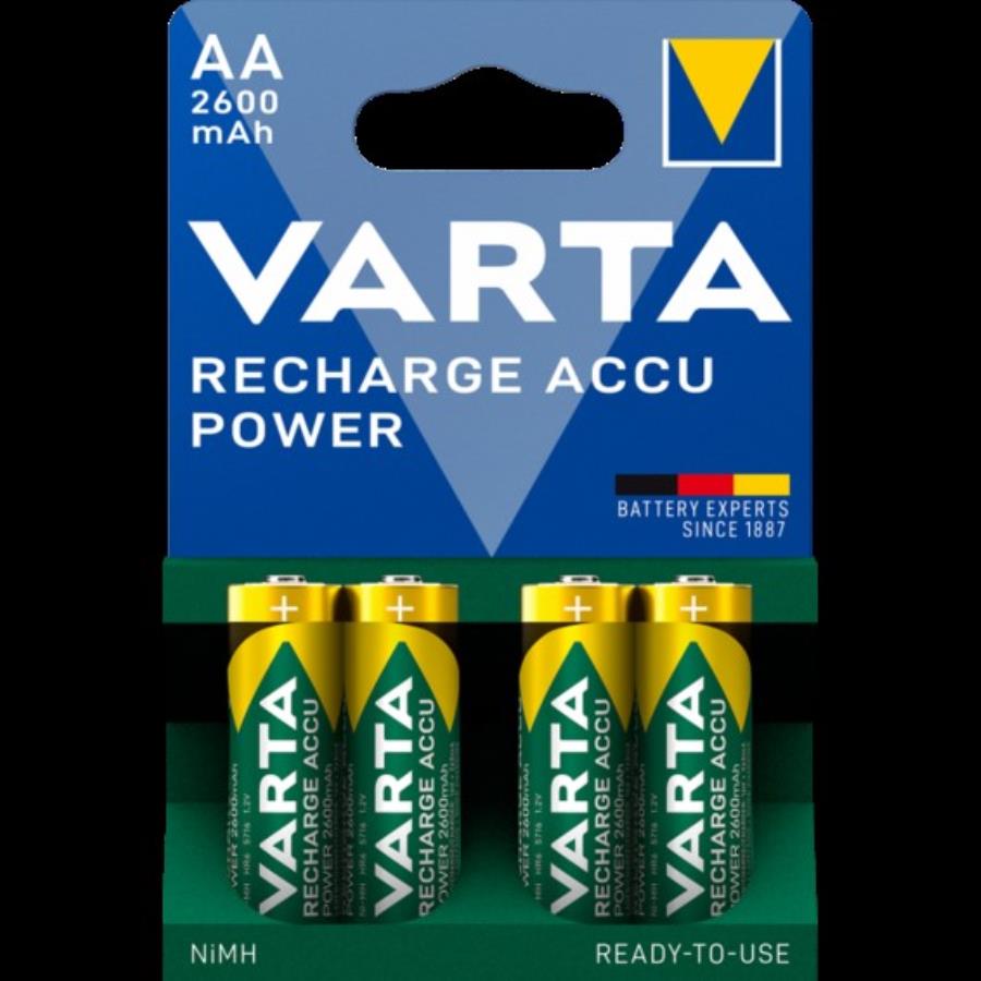 Varta AA - 1.2 V - 2600 mAh NiMH AA Battery - 4 Unit Blister Pack - 5716101404-P