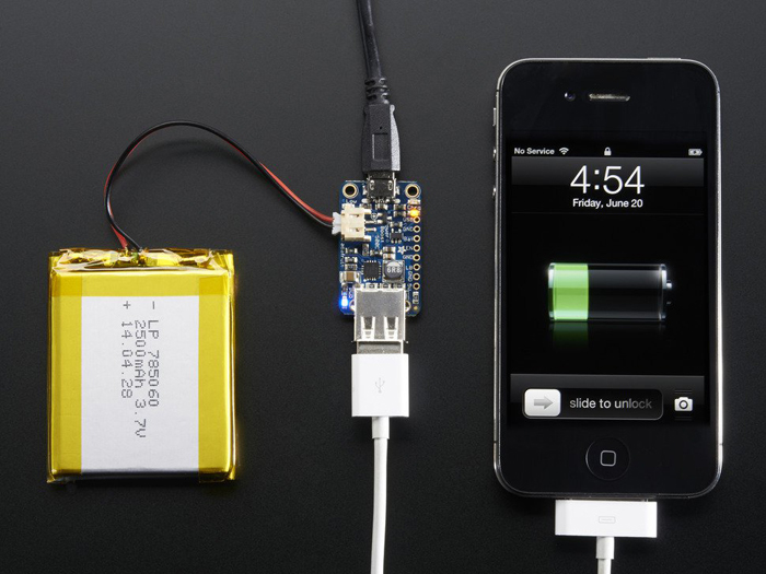 Adafruit Powerboost 500 Basic - Charger for 3.7 V Polymer Lithium Batteries - 5 V USB - 1944