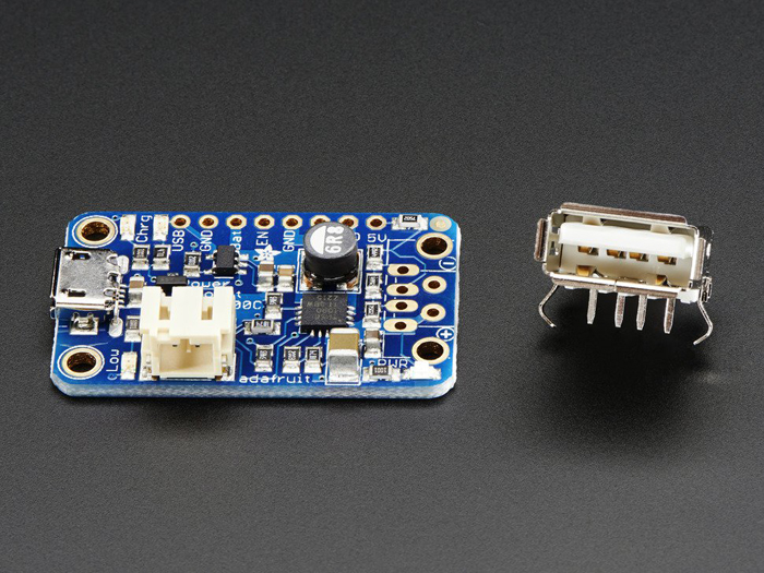 Adafruit Powerboost 500 Basic - Charger for 3.7 V Polymer Lithium Batteries - 5 V USB - 1944
