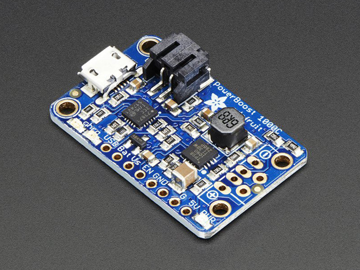 Adafruit Powerboost 1000 Basic - Charger for 3.7 V Polymer Lithium Batteries - 5 V USB - 2465