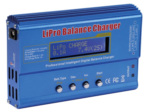 Chargeur pour Batteries Li-ion, LiPo, LiFe, NiCd, NiMH, Pb