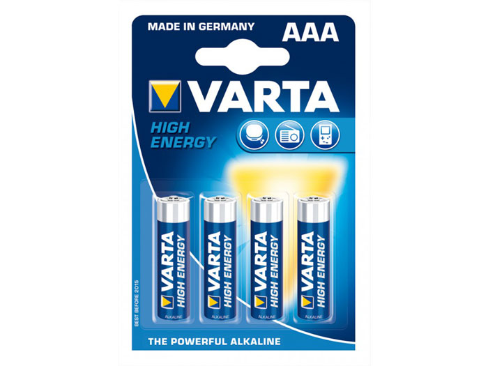 Varta - 1.5 V AAA Alkaline Battery - 4 Unit Blister Pack - 4903121414