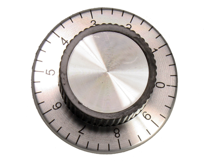 6 mm Black Control Knob - 37 mm Diameter with Scale