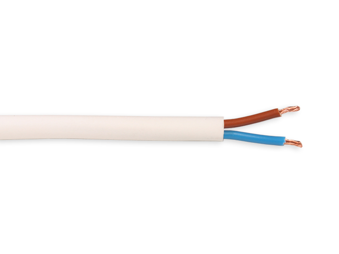Round White Electrical Cable 2 x 1.5 mm, 500 V