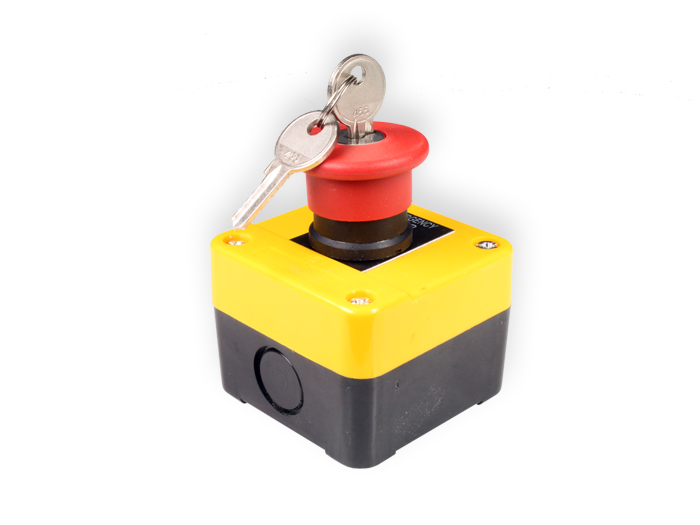 Emergency Mushroom Push Button Control Box - 1NC (Unlocked with Key)