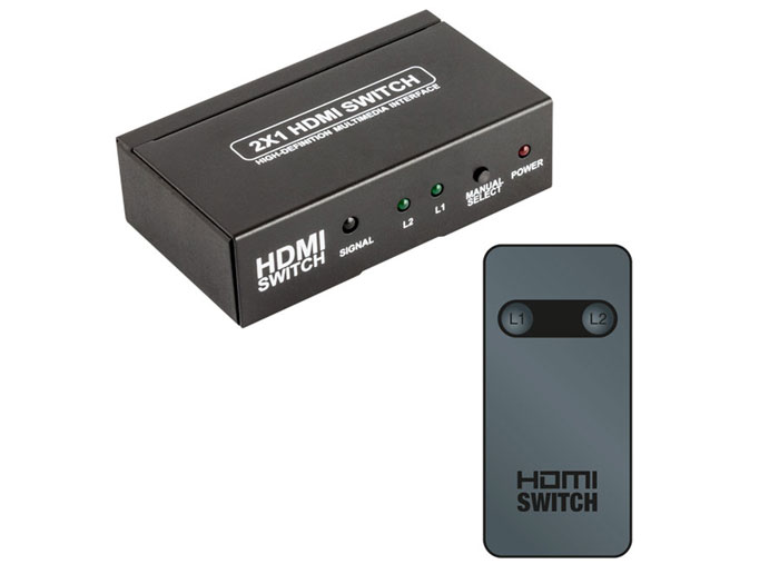 Conmutador HDMI, caja selectora de conmutador AB bidireccional de 2  entradas y 1 salida HDMI