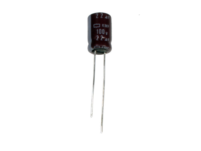 Condensador Electrolítico Radial 22 µF - 100 V - 105°C - CE100022RMU