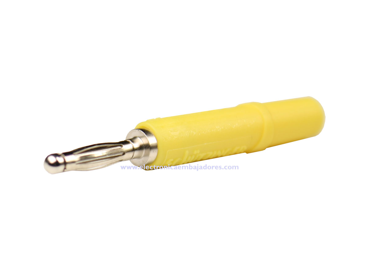 SCHÜTZINGER - 2 mm - Banana Male Plug - Yellow - FK 02 L NI/GE