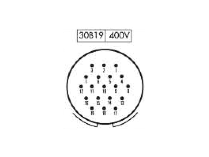 BM30B19 - Conector Circular Tamaño 30 Base Macho 19 Contactos - 9202319LP