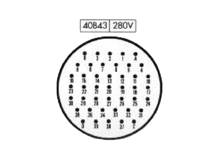 FMR40B43 - Conector Circular Tamaño 40 Ficha Macho Recto 43 Contactos - C9206443APPB