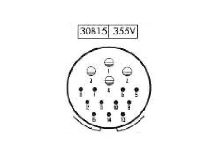 BM30B15 - 15 Contacts Male Receptacle Size 30 Circular Connector - 9202315KP