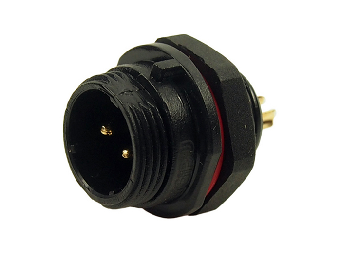 WEIPU SP13 Series IP68 - 2 Contacts Ø13 Waterproof Male Panel-Mount Connector - FM686802 - SP1312/P2-N