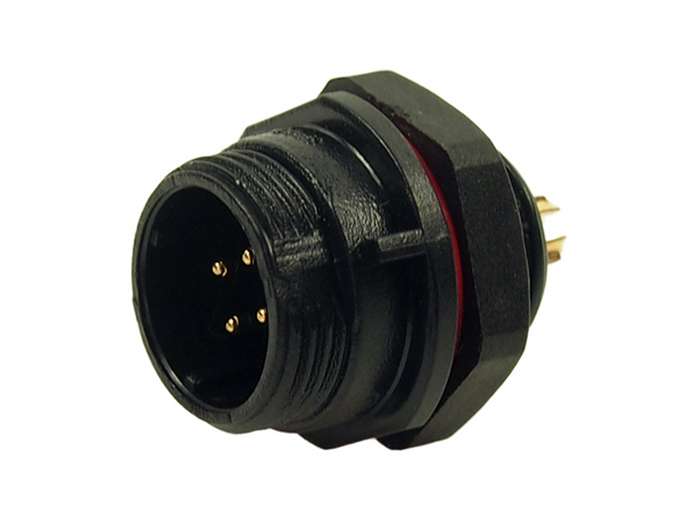 WEIPU SP13 Series IP68 - 4 Contacts Ø13 Waterproof Male Panel-Mount Connector - FM686804 - SP1312/P4-N