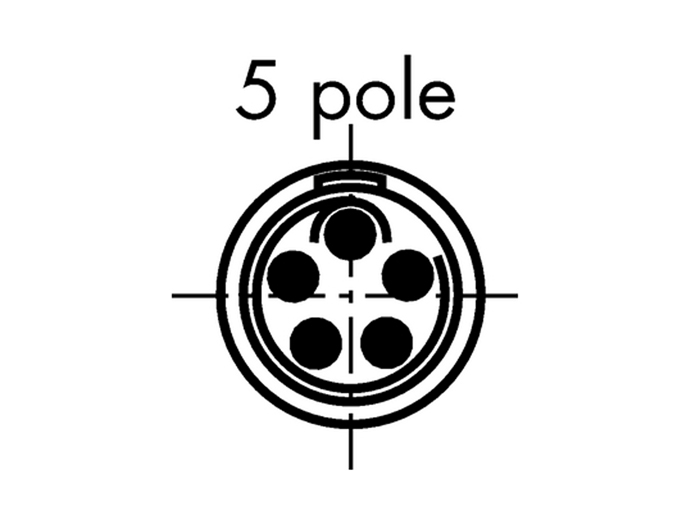 Lemo Serie 1B - Ficha Fêmea Base Painel 5 Pinos - EGG.1B.305.CLL