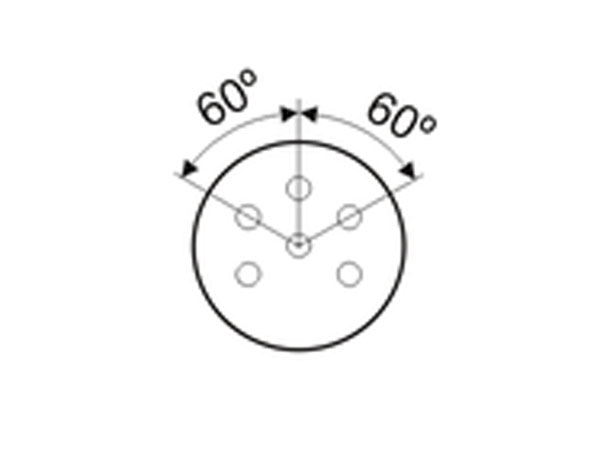 Ficha DIN 41322 Macho Aérea 6 Pinos 60° - 10.120/6//60