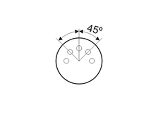 DIN 41524 Female Connector 5 Pin Chassis-Mount 45° - 10.135/5/45/0