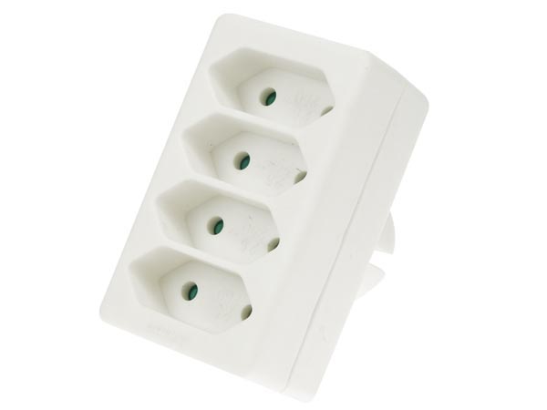SCHUKO to Quadruple European Plug Adapter - EB14