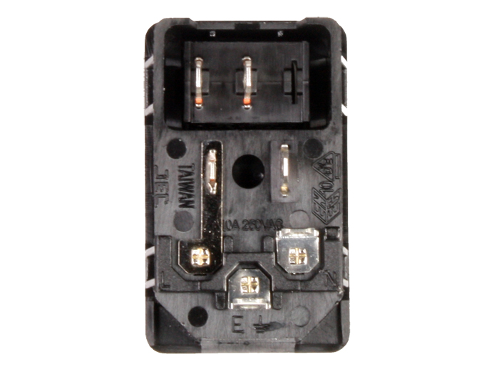 Conector IEC 60320 C14 Chasis Macho con Portafusible e Interruptor
