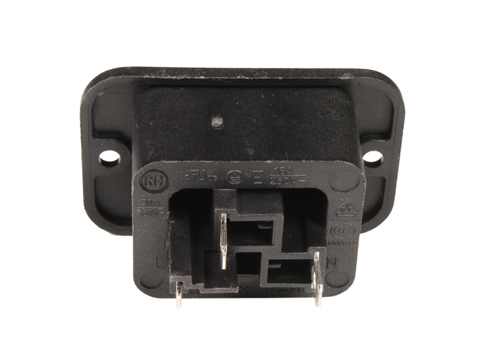 IEC 60320 C19 Inlet Chassis-Mount Female Connector - Faston 4.8 mm