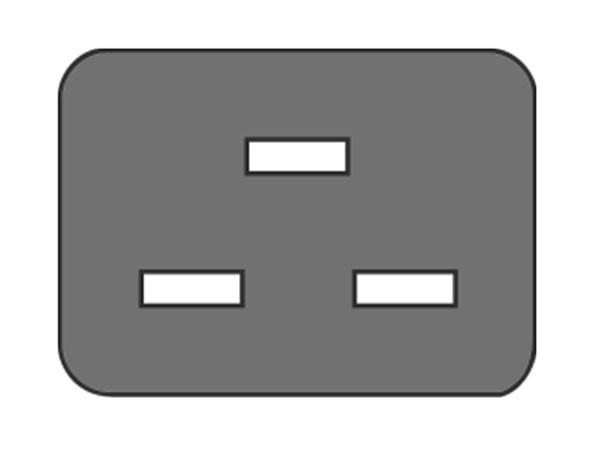Connecteur CEI 60320 C19 Femelle Fiche Châssis Encastrer - Faston 4,8 mm