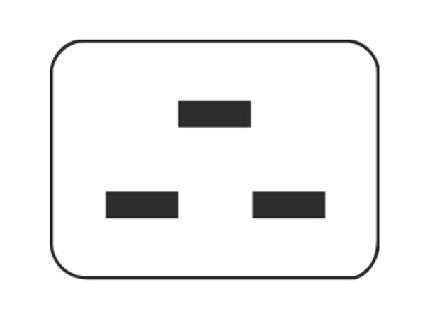 Connecteur CEI 60320 C20 Fiche Mâle Châssis Encastrer - Faston 6,3 mm