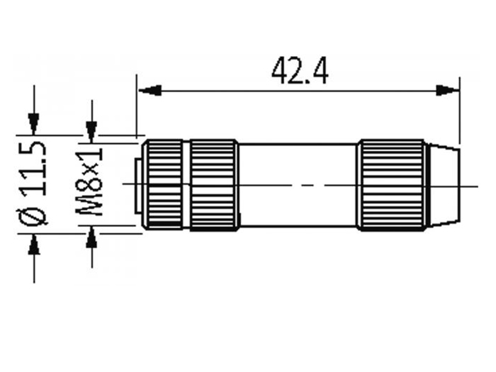 Murrelektronik MOSA M8 - Ficha Circular M8 Fêmea Reta 4 Pinos Metal - 7000-08391-0000000