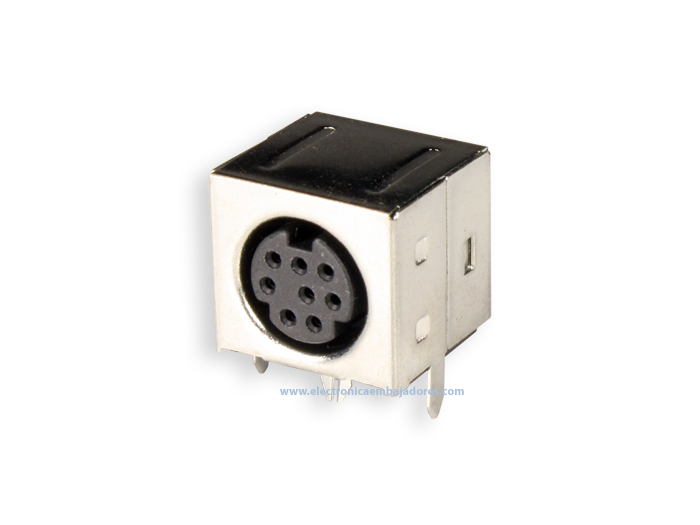 Conetor mini-DIN Base Circuito Impresso Fêmea 8 Pinos - 10.635/8