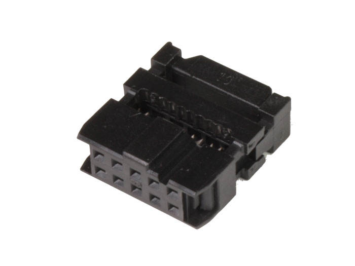 Connecteur Femelle Câble en Nappe IDC 2,54 mm - 2 Rangées - Pas 2,54 mm - 10 Contacts