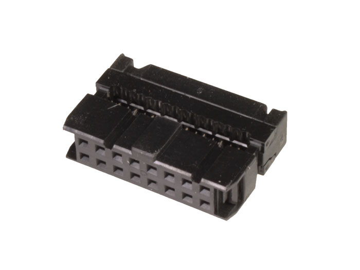 Connecteur Femelle Câble en Nappe IDC 2,54 mm - 2 Rangées - Pas 2,54 mm - 16 Contacts - CO1216