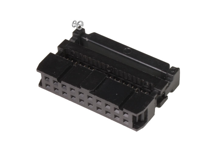 Connecteur Femelle Câble en Nappe IDC 2,54 mm - 2 Rangées - Pas 2,54 mm - 20 Contacts - CO1220