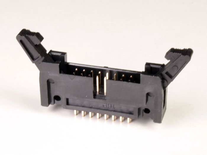 Connecteur Mâle Droit Câble Nappe PBC - Pas 2,54 mm - 2 Rangées 16 Contacts - Extracteur Longue