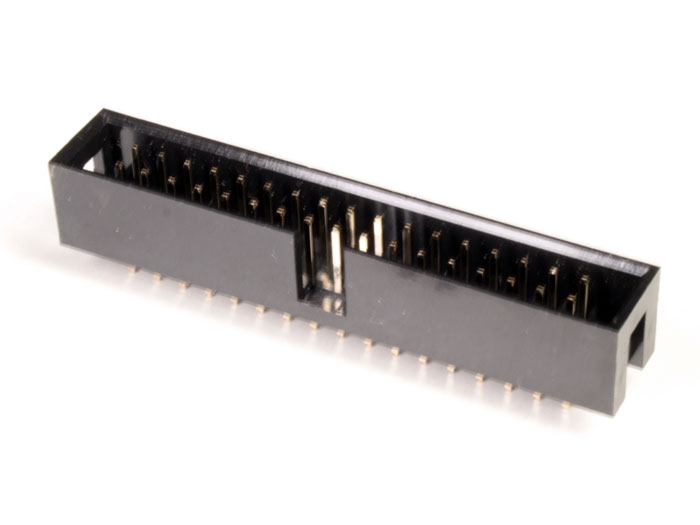 Ficha Macho Reta Fita Plana PCB 2,54 mm Baixo Perfil - 2 Linhas Passo 2,54 mm - 34 Pinos