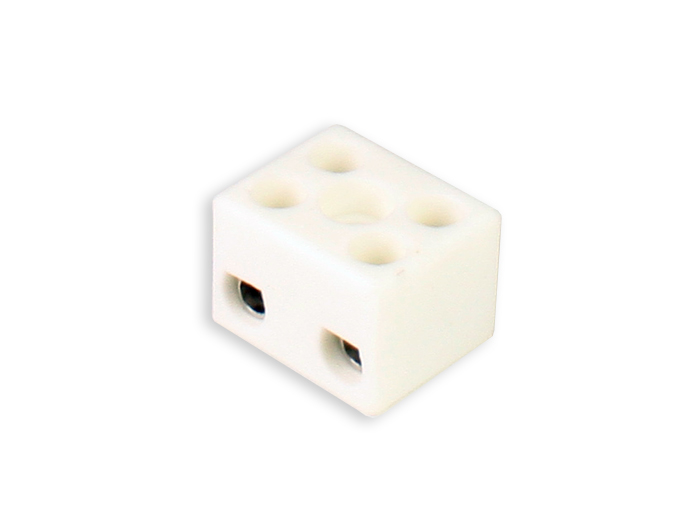 Barrette de Connexion Céramique - 2 Pôles - 2,5 mm - Blanc