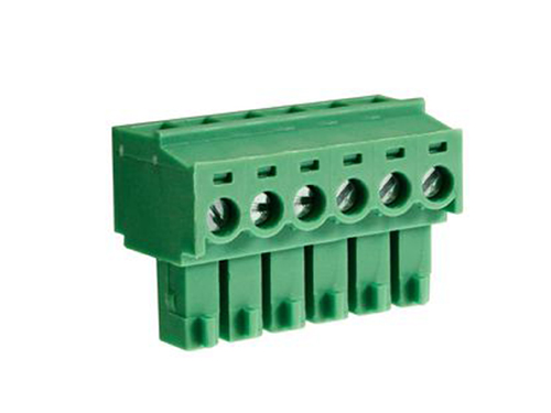 Bloque de Terminales Enchufable Hembra 90º para Cable, 6 Vías, 3.81mm, 10A, Verde