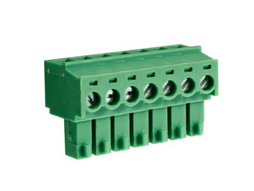 Bloque de Terminales Enchufable Hembra 90º para Cable, 7 Vías, 3.81mm, 10A, Verde