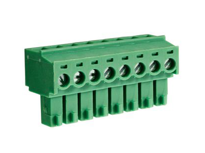 Bloque de Terminales Enchufable Hembra 90º para Cable, 8 Vías, 3.81mm, 10A, Verde