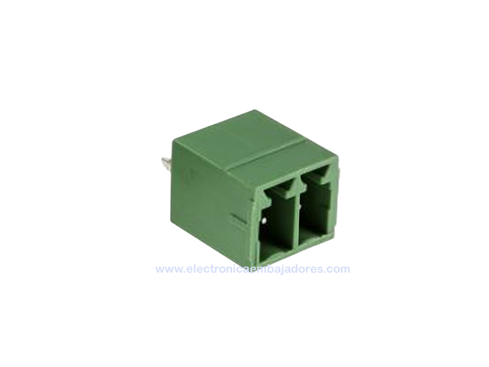 Bloque de Terminales Enchufable Macho Recto Cerrado para PCB, 2 Vías, 3.81mm, 10A, Verde