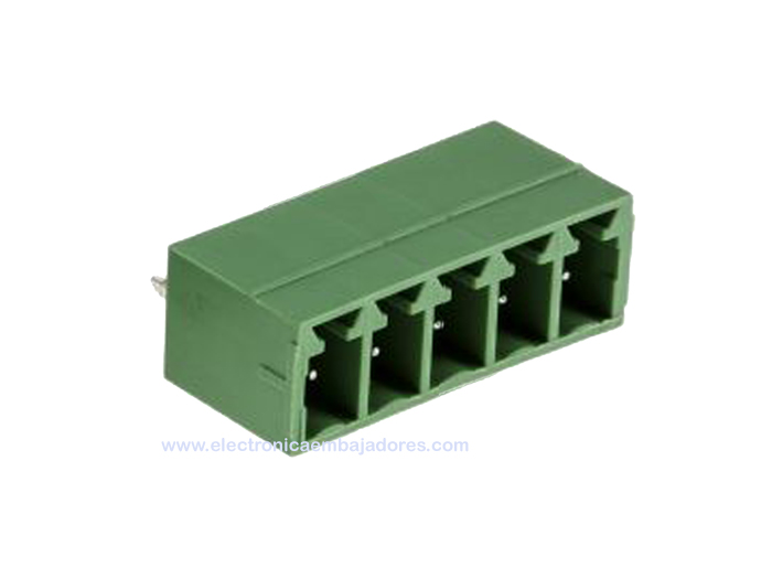 Bloc de Jonction Enfichable Mâle Droit Fermé pour PCB, 5 Contacts, 3.81mm, 10A, Vert