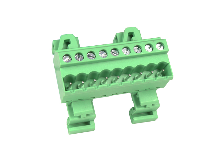 Camdenboss - Bloc de Jonction Montage Carril DIN Enfichable Mâle Fermé , 9 Contacts, 5.08mm, 20A, Vert - CTBPD96VJ-09