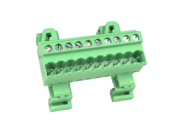 Camdenboss - Bloc de Jonction Montage Carril DIN Enfichable Mâle Fermé , 10 Contacts, 5.08mm, 20A, Vert - CTBPD96VJ-10