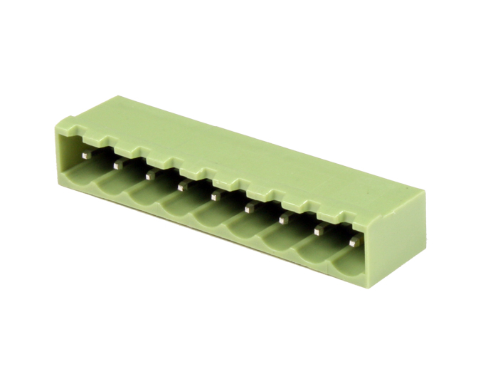 Xinya - Bloco Terminais Plugável Macho Reto Fechado para PCB, 9 Vias, 5.08mm, 15A, Verde