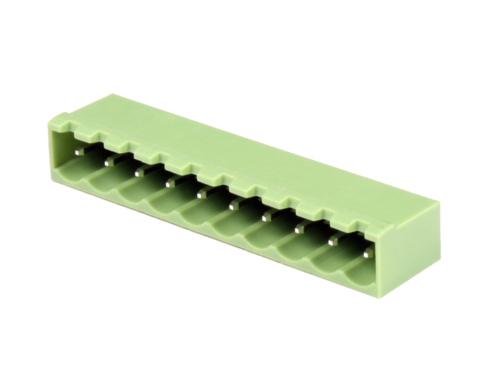 Xinya - Bloco Terminais Plugável Macho Reto Fechado para PCB, 10 Vias, 5.08mm, 15A, Verde - XY2500V-D(5.08)-10PIN