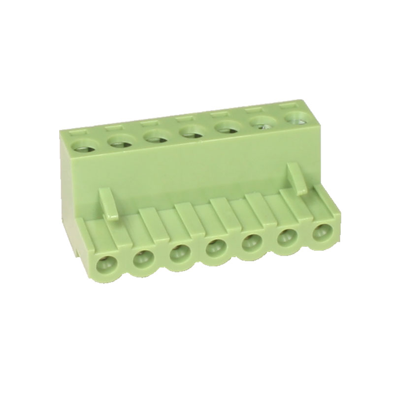 Xinya - Bloque de Terminales Enchufable Hembra 90º para Cable, 7 Vías, 5.00mm, 12A, Verde - XY2500F-A(5.0)-7P