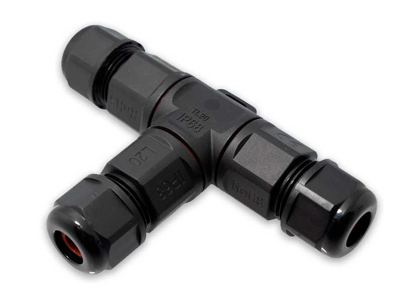 IP68 Waterproof t Junction Splitter Connector - 3 Poles