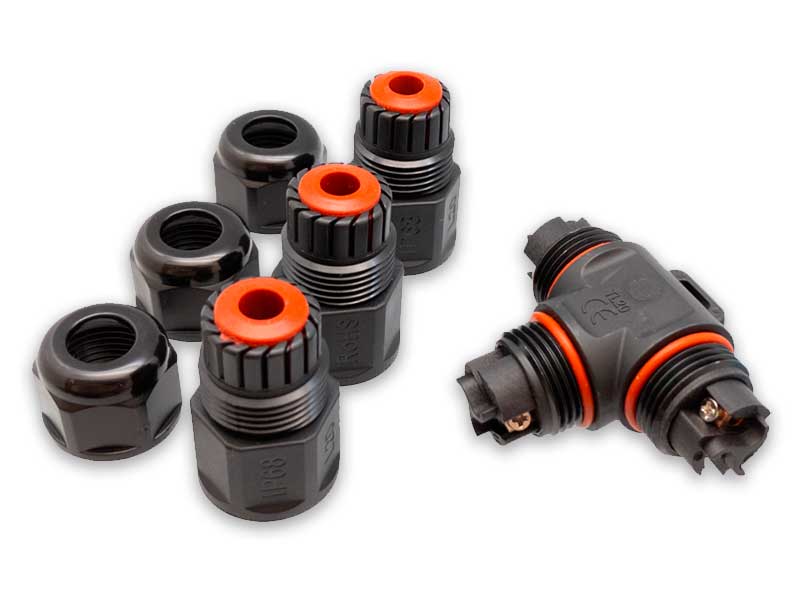 Ficha Estanque Junção derivação T IP68 - 3 Pinos