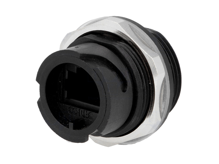8P8C Panel-Mount Female Modular Connector - Waterproof RJ45